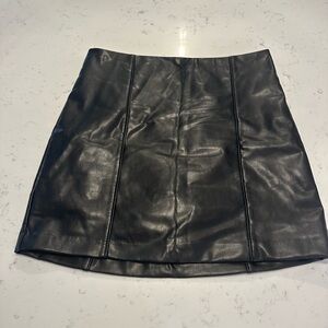 Abercrombie & Fitch Black Vegan Leather Mini Skort